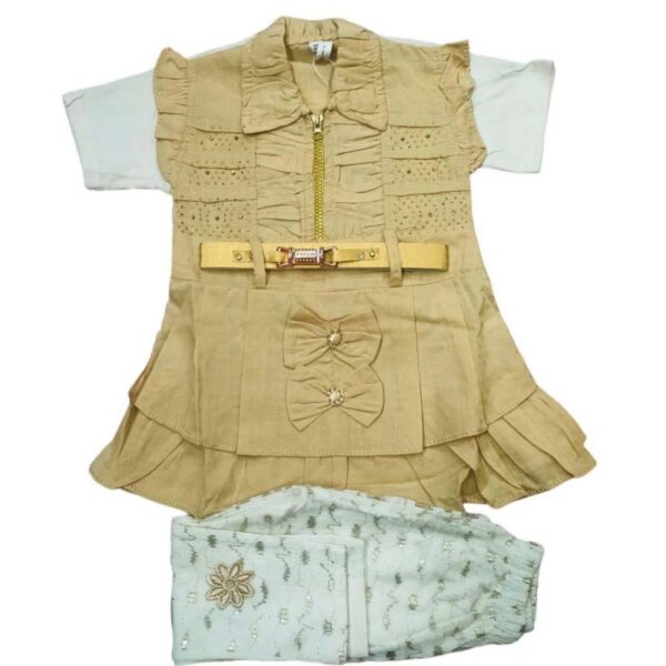 Girl Kid's Frock And Trouser Set
