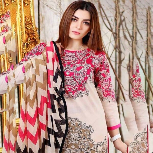 Women's Unstitched Linen Embroidered Suit
